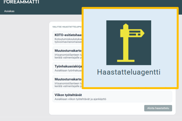Kuvituskuva ForeAmmatin Haastatteluagentista